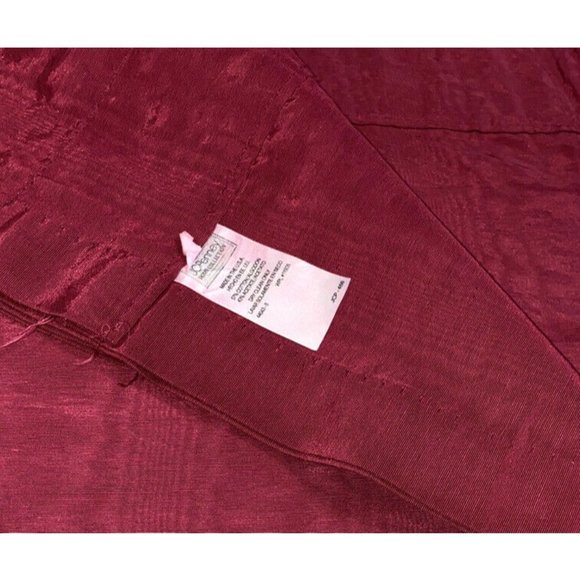 J.C. Penney Vintage 90s Grosgrain Valance Short Curtain Burgundy Red Rare Unique - Picture 4 of 7